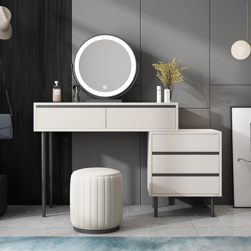 Dressing Table Drawer Integrated Bedroom Net Nordic Modern Minimalist Princess Makeup Table