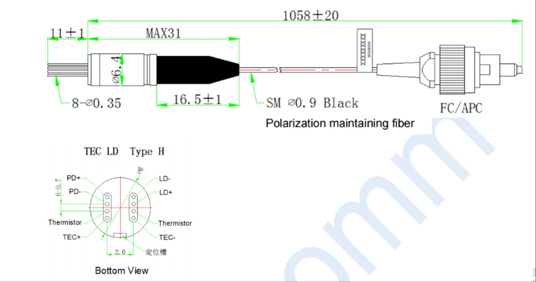 1550nm 6Gb/s DFB Laser Diode Module with FC/APC Connector & TEC, 6GHz ...