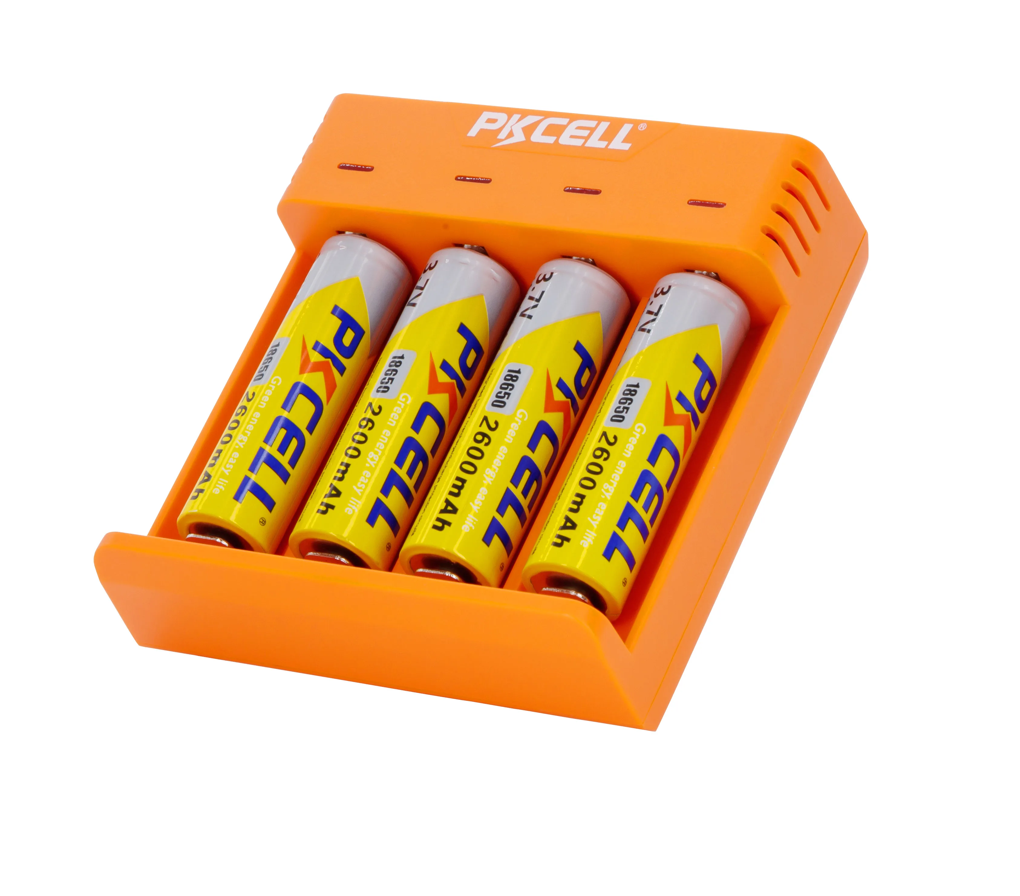 PKCELL 4 slot  power USB charger for 3.7v  battery 18650 26650 22650  18500 17500 14500 14430  16340