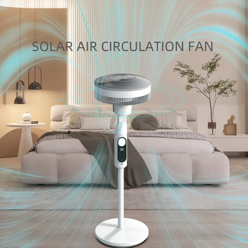 DC Solar Fan With Solar Panel Lighting Indoor Outdoor Solar Rechargeable Fan Air Cooling factory