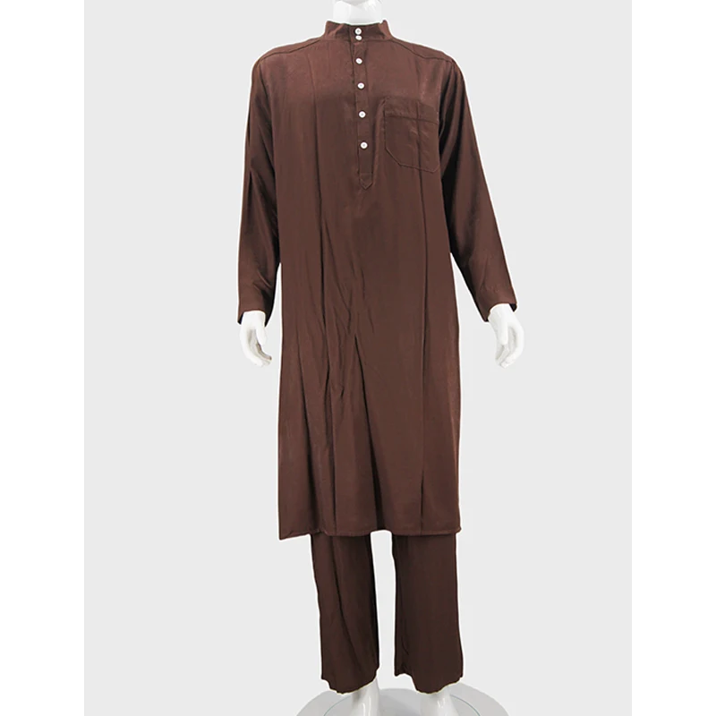 Custom Islamic Men's Robe Set Arabic Dubai Saudi Traditional Wear Long Sleeve Muslim Prayer Dress