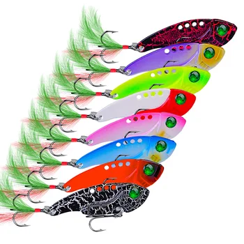 CHEERY 55mm 11gram Sink Vib Fishing Spinner Bait Blades 8 Color Meta Lure for Largemouth Trout for Ocean Boat River Lake Fishing – Lure – view 3