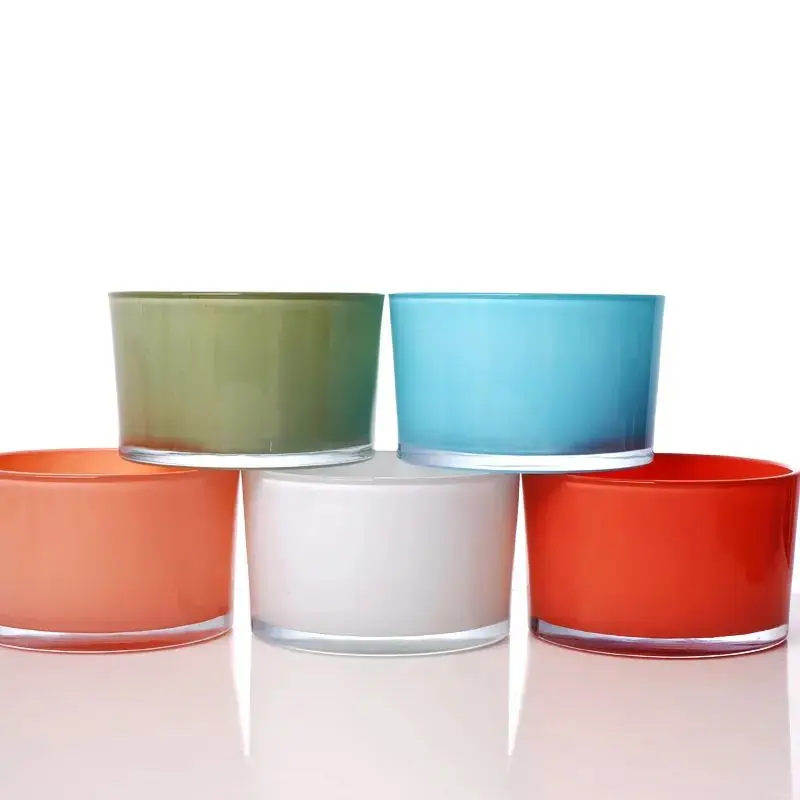 Cheap Frosted Glass Candle Jar 4oz 17oz 24oz Round Glass Candle Holdeer