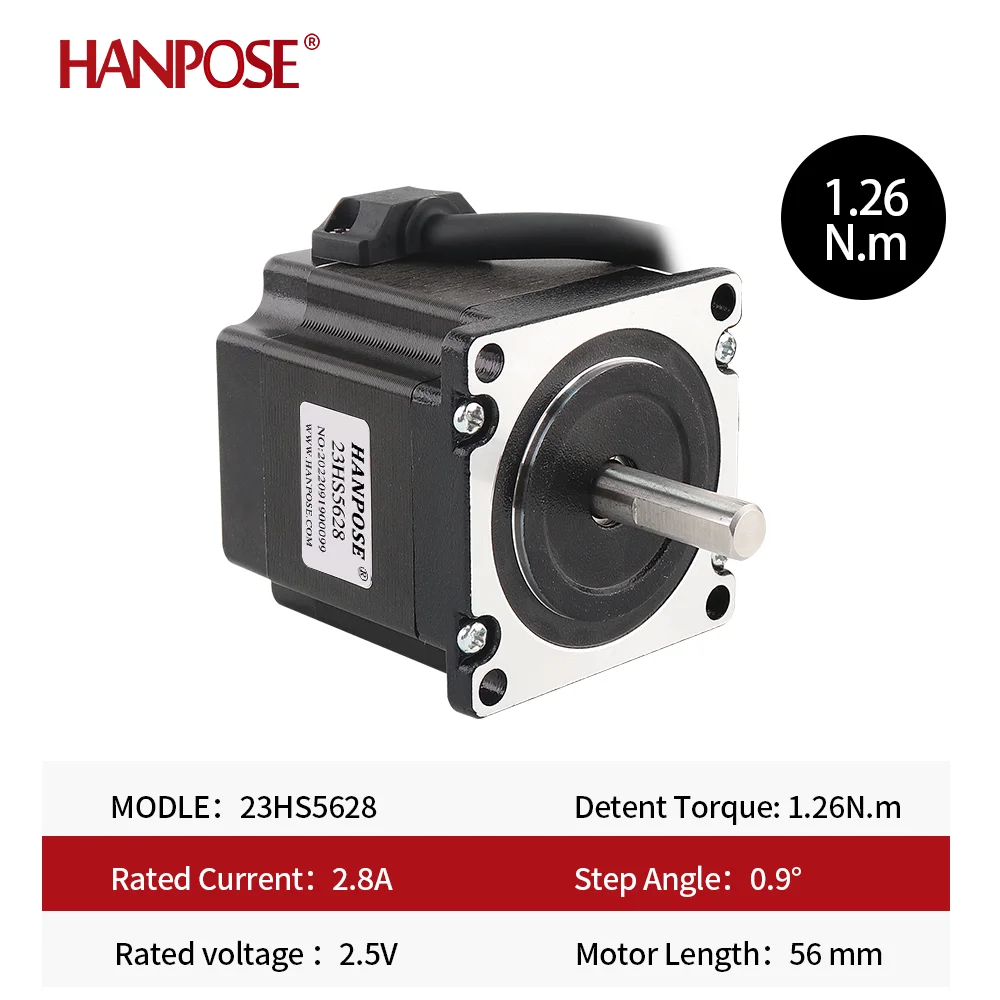 product hanposen nema23 stepper motor sewing machine 28a 126nm 56mm 23hs5628 for cnc milling machine step motor 12v-15