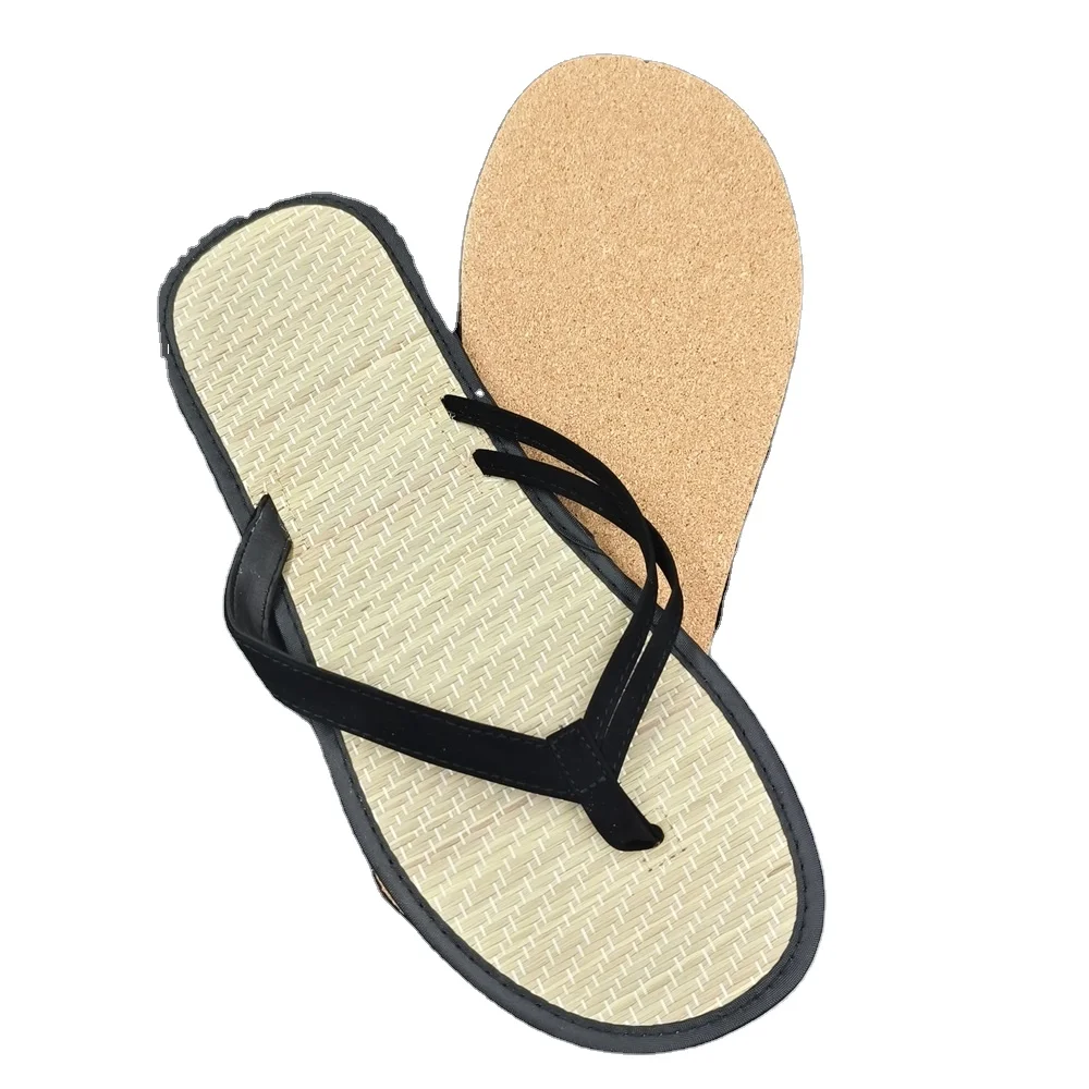 Wholesale Rattan Grass Flip Flop Sandals for Hotel SPA