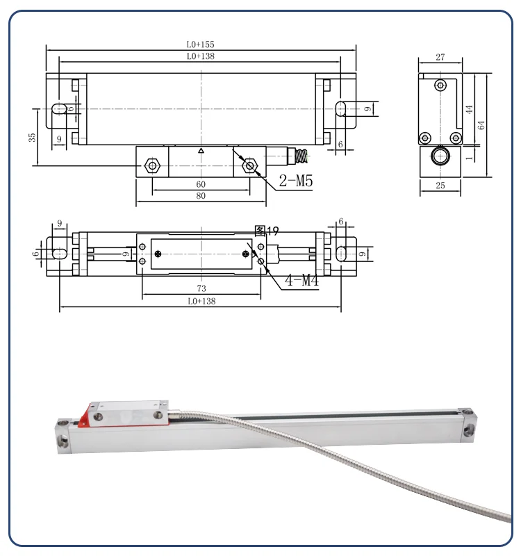 Ditron High Accuracy 503000mm Linear Scale Optical Grating Ruler