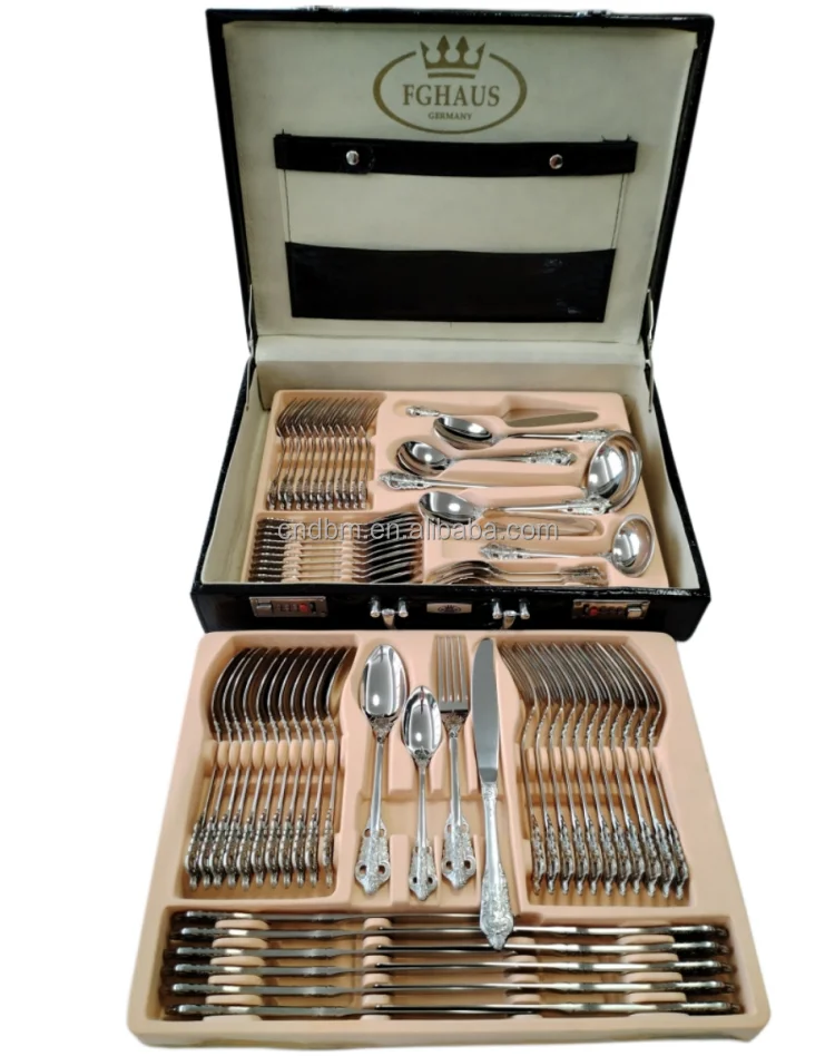 304 72 Pcs Stainless Steel Flatware Set 72pcs Spoon Fork And Knife ...