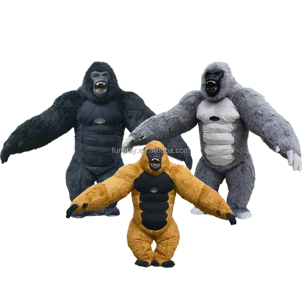 2.6 Meter Customized Inflatable Fat Costume Walking Furry Inflatable Gorilla Mascot Costume king Kong Suit