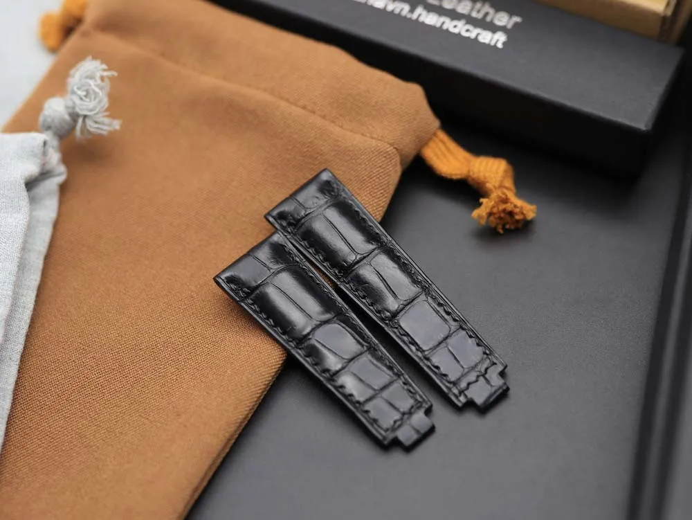 Factory Modern Design Durability 20mm Alligator Leather Watch Strap Replacement Strap for Rolex Daytona or Oyster Perpetual Date