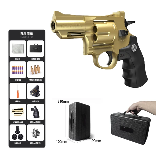 2024 Hot high quality manual metal toy pistol alloy metal pistol revolver soft bullet gun toys outdoor fun gun for adults