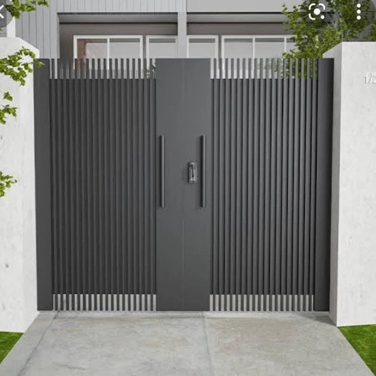 Outdoor Main Gate Designs Modern Private Metal Aluminum Automatic Swing ...