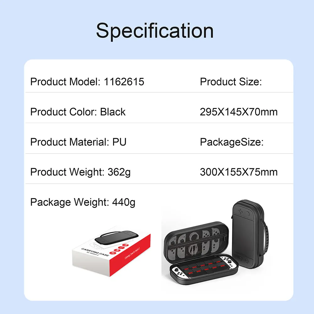 product laudtec ultra slim premium eva travel accessories storage bag carrying case for nintendo for switch 2 with 24 game cartridges-3