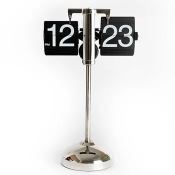 Automatic Page Turning Clock Retro Simple Home Living Room Desk Clock European Style Single Foot Small Scale Flip Clock