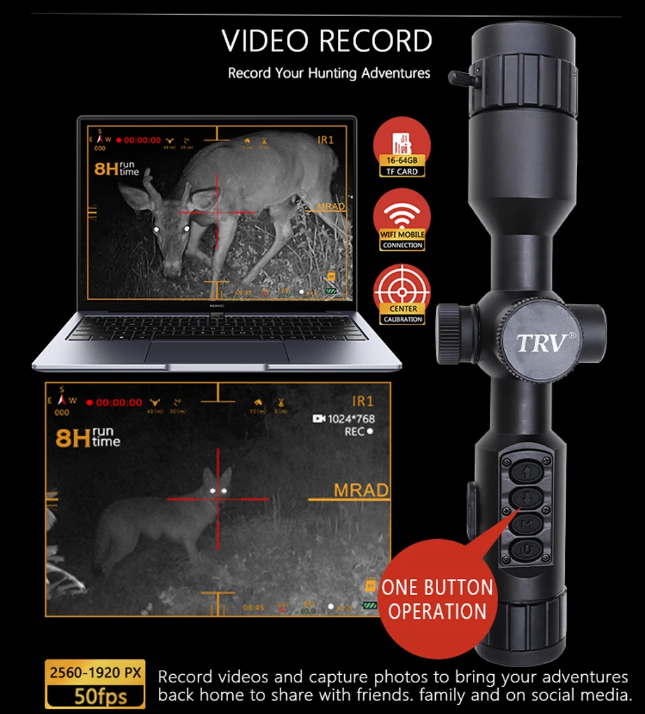 Trv 719x Hunting Night Vision Scope With Ranging Video Rec Wifi