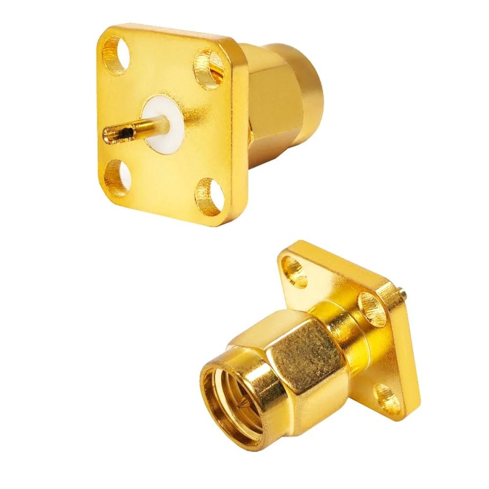 Electrical Equipment Rf Coax Coaxial Connector Sma Male Plug Macho 4 Hole Flange Panel Connecteur Converter Rohs