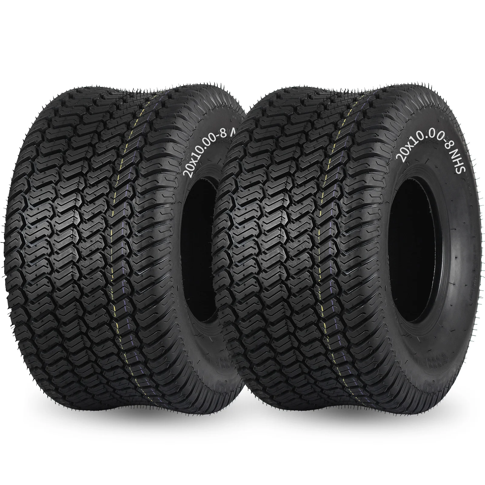20 x 10.00-8 Turf-S Pattern Lawnmower Tubeless Turf Tire, 20x10-8 for Tractor Riding Lawnmowers, 4 Ply