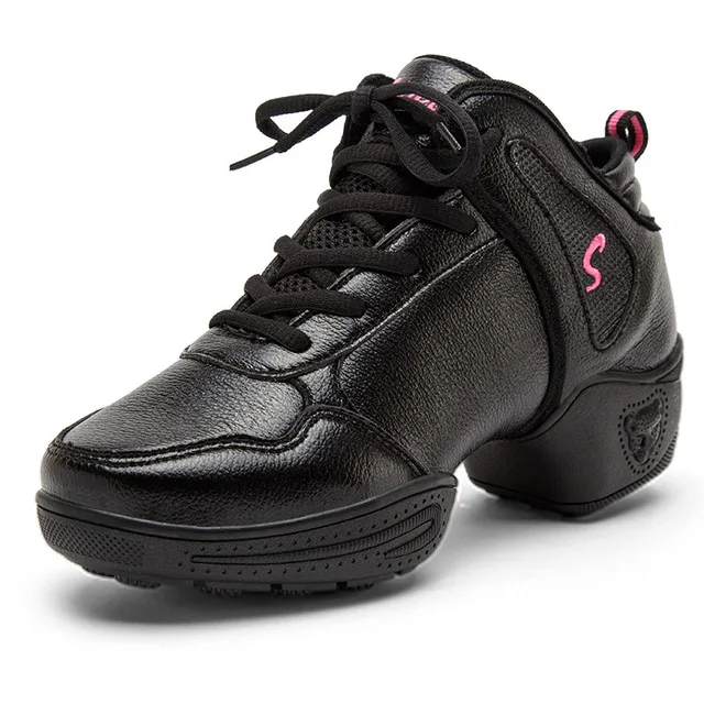 Новая модель мягкие черные кроссовки для взрослых современные женские Танцевальные Кроссовки с квадратной линией джазовые танцевальные туфли