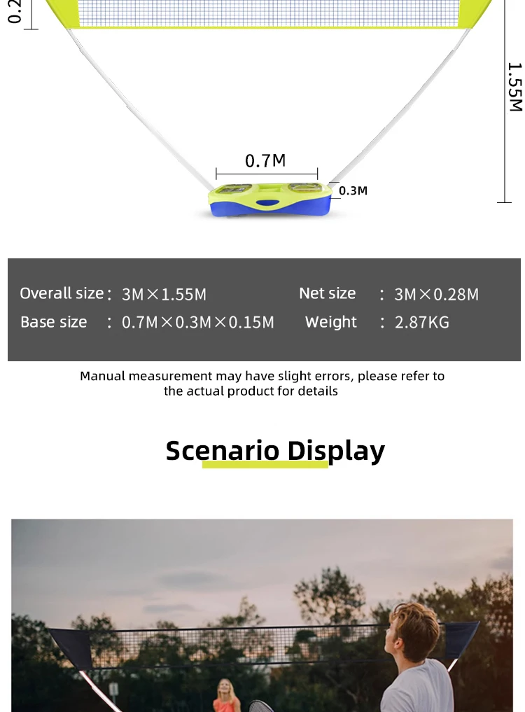 product foldable portable badminton net set durable ppps material storage base rackets shuttlecocks combo backyard beach park junye-8