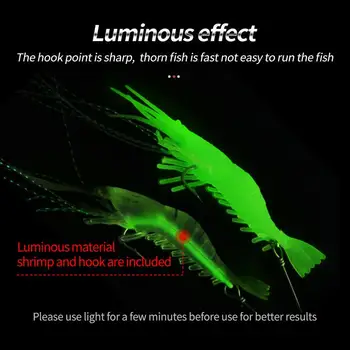 Artificial Luminous Shrimp Bait Kit with Built-in Hook Fishing Tackle Soft Plastic Sea Fishing Shrimp Lures – Soft Lure – view 5