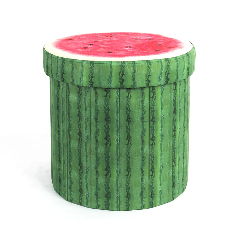 RTS Hot Sales Design Fruit Stool Cheap Children Stool Round Storage Ottoman for Shoes Change
