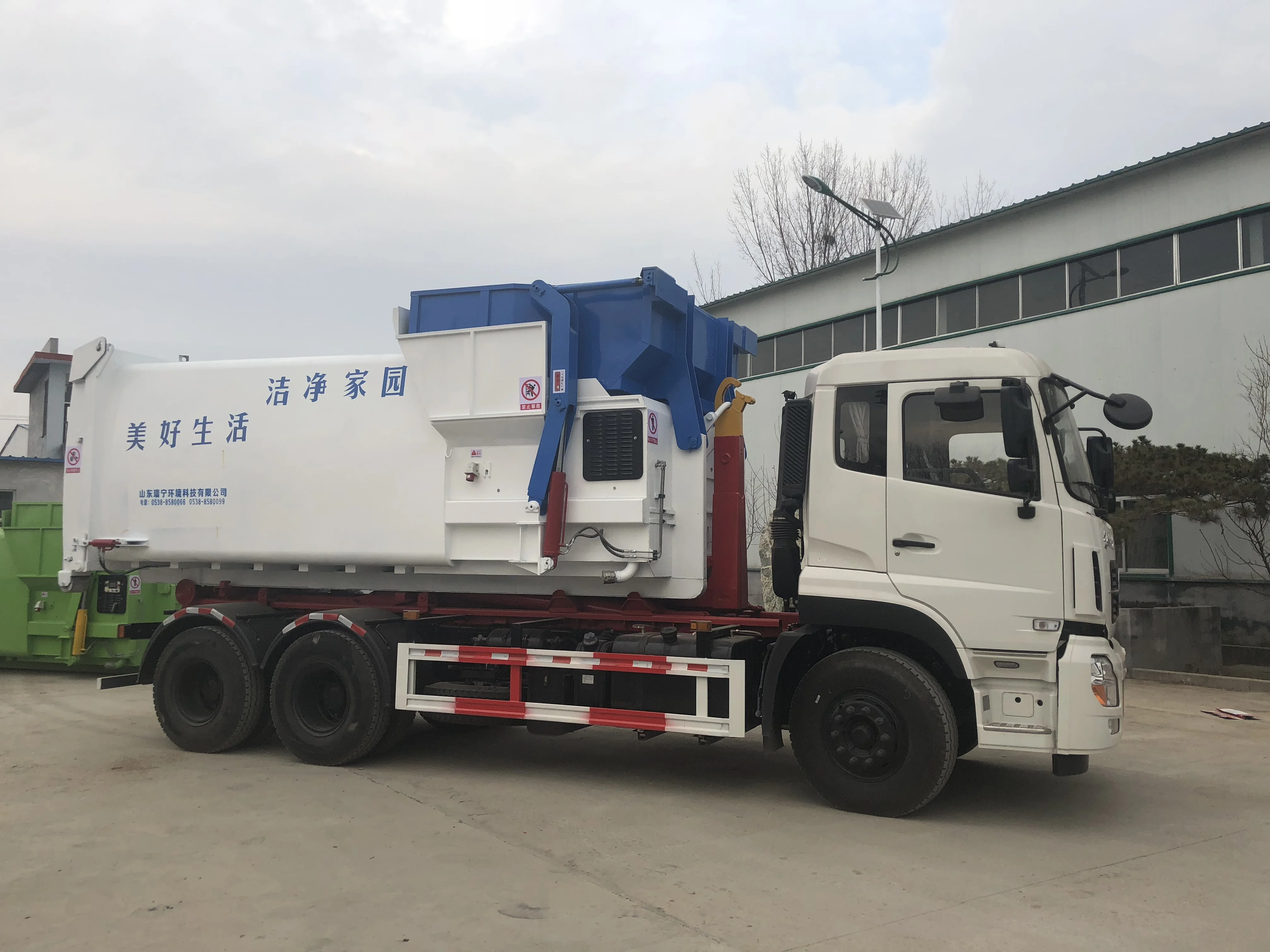 18cbm Garbage Truck Trash Can Cleaning Machine  Trailer Waste Compactor