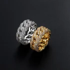 Ring Diamond Ringdiamond Fashion Selling Luxury 18k Gold Plated Cuban Hiphop Ring Unisex Iced Out CZ Royal Lab Diamond Wedding Engagement Ring