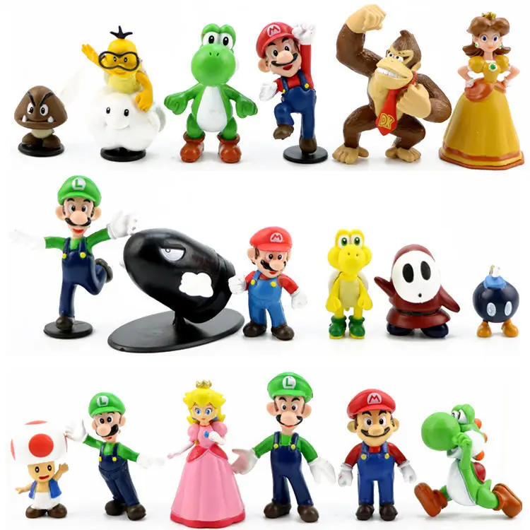 Toys Games Kids Real Super Mini Size 2.5 Inch 3-8cm 6pcs Marios Sets ...