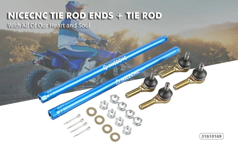 Nicecnc Left And Right Tie Rod With Ball Joints Tierod Ends For Yamaha Yfz450r 20092020 2021