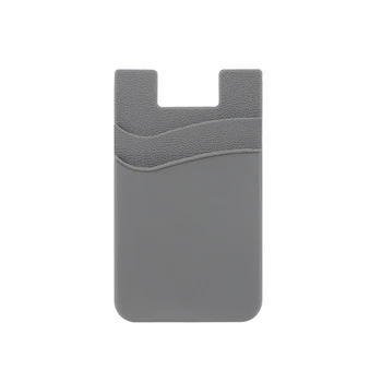 Wholesale High Quality Rubber Card Holder Strong Adhesive Grey Mobile Phone Pocket With Logo