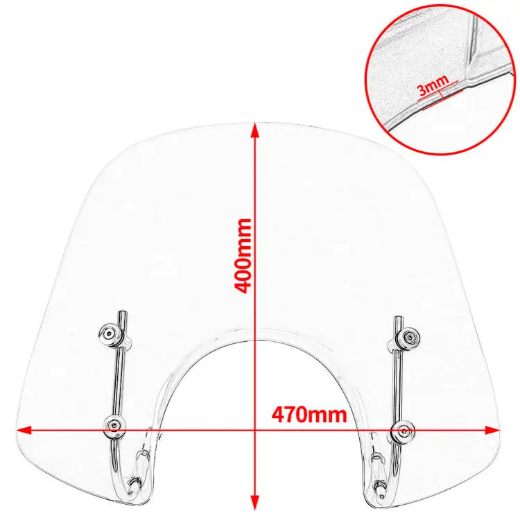 XXUN Motorcycle Windshield Windscreen Wind Deflector for Piaggio Vespa GTS250 GTS300 All Years