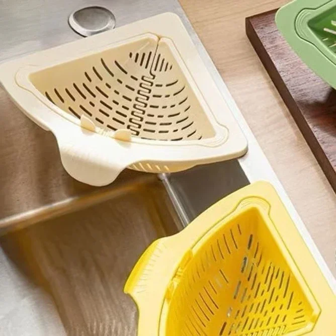 Plastic Kitchen Sink Filter Drainage Basket with Dry/Wet Separation Magnetic Drainage Hanging Vegetable Washing Function