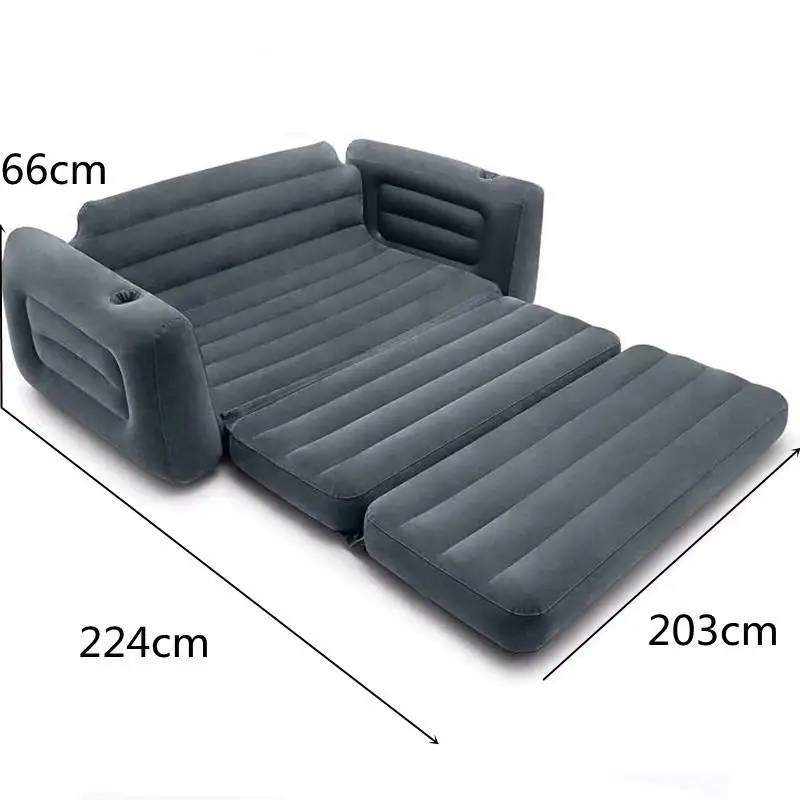 2-in-1 Inflatable Flocking Sofa Living Room Sofa Bed Pull Out ...