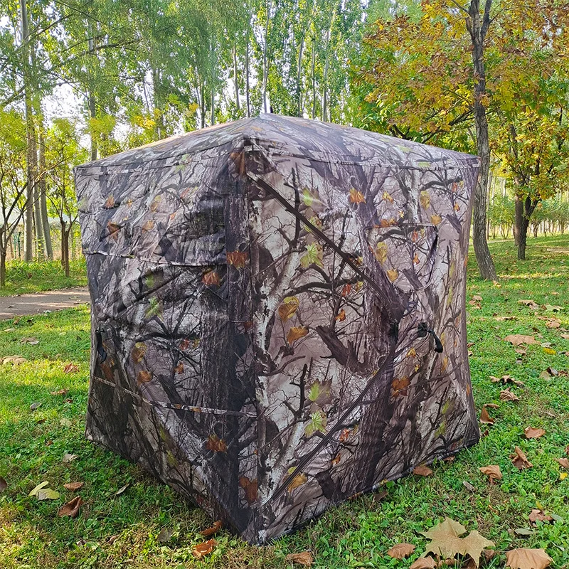 New portable pop up outdoor camping tent camouflage blind hunting tent with fiberglass poles supplier