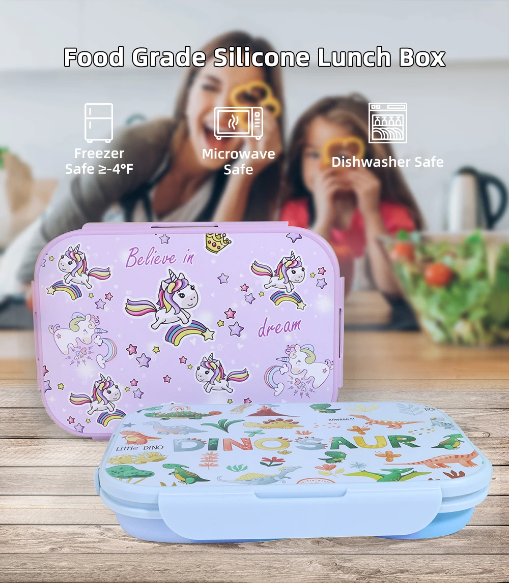 Kids Set for School - Cute Lunch Box & Water Bottle