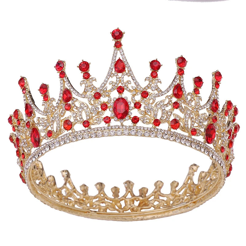 Baroque Luxury Crystal Rhinestone Fully Round Princess Crown ...