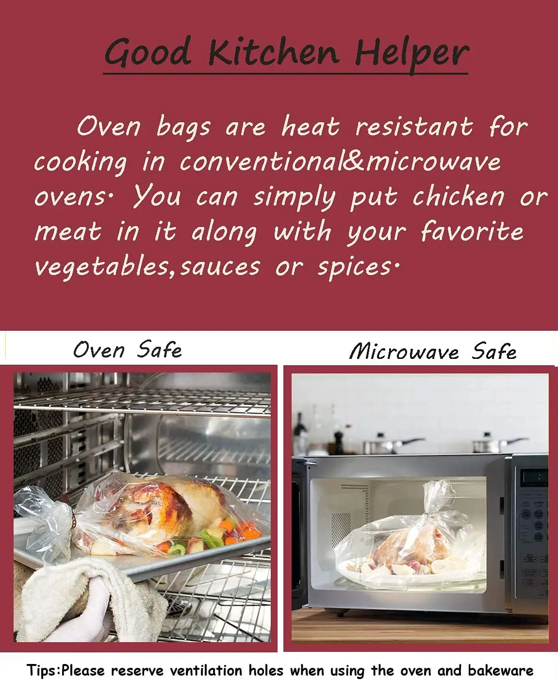 Kwin Pack High Temperature Resistant Turkey Packaging Plastic Oven Bags