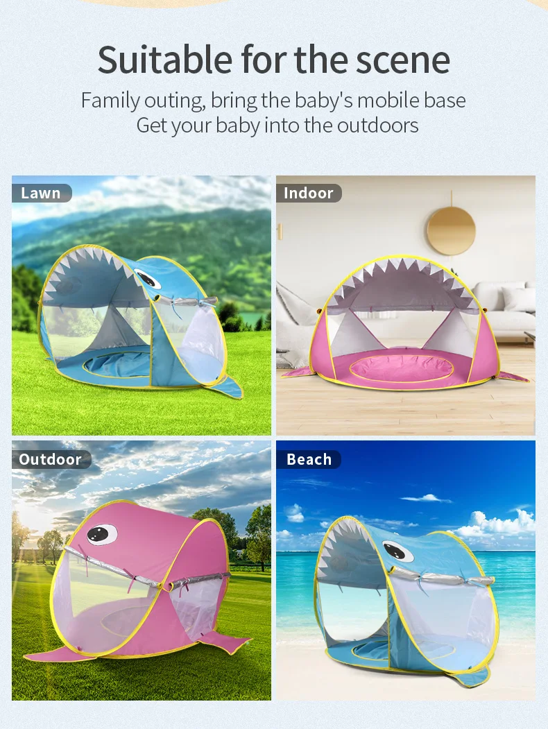 Baby Beach Tent Uv-protecting Sunshelter With a Pool Baby Kids Beach Tent Pop up Portable Shade Pool UV Protection Sun Shelter