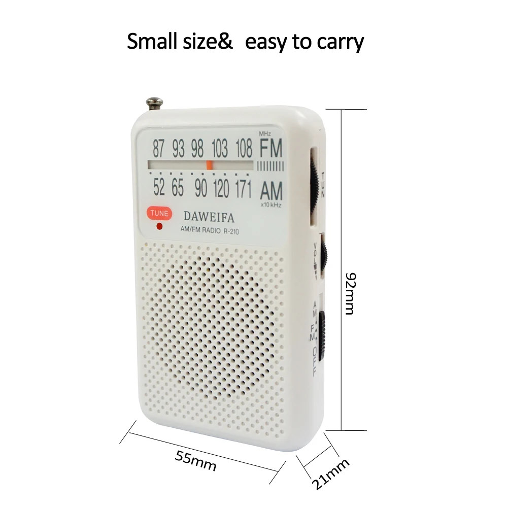 Long Lasting Battery Operated World Pocket  Radio Portable AM FM Radio Receiver for Sale