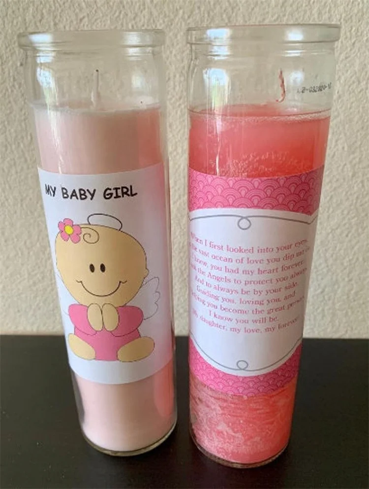 Wholesale  That Provide Energy and Anointing in 7 Day Glass Bottles Blessed Colored Religious Candles