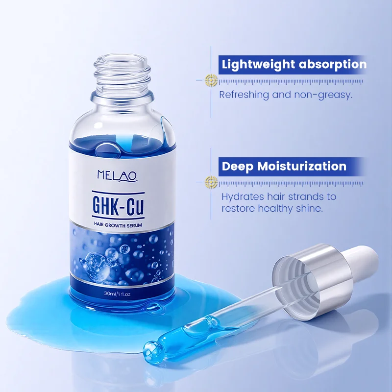MELAO 10000ppm GHK-Cu AHK-Cu Copper Peptide Hair Density Serum GHK-Cu Copper Peptide Serum for Hair Growth Hair Thinning & Loss