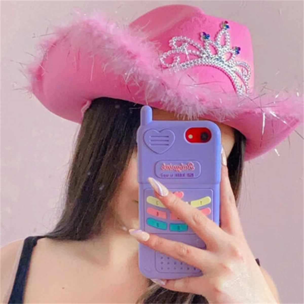 Pack Cowgirl Chic : Chapeau Pailleté + Bandana + Lunettes Cœur Pour Déguisement Western Et Festivals