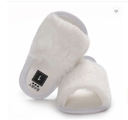 infant fur sandals