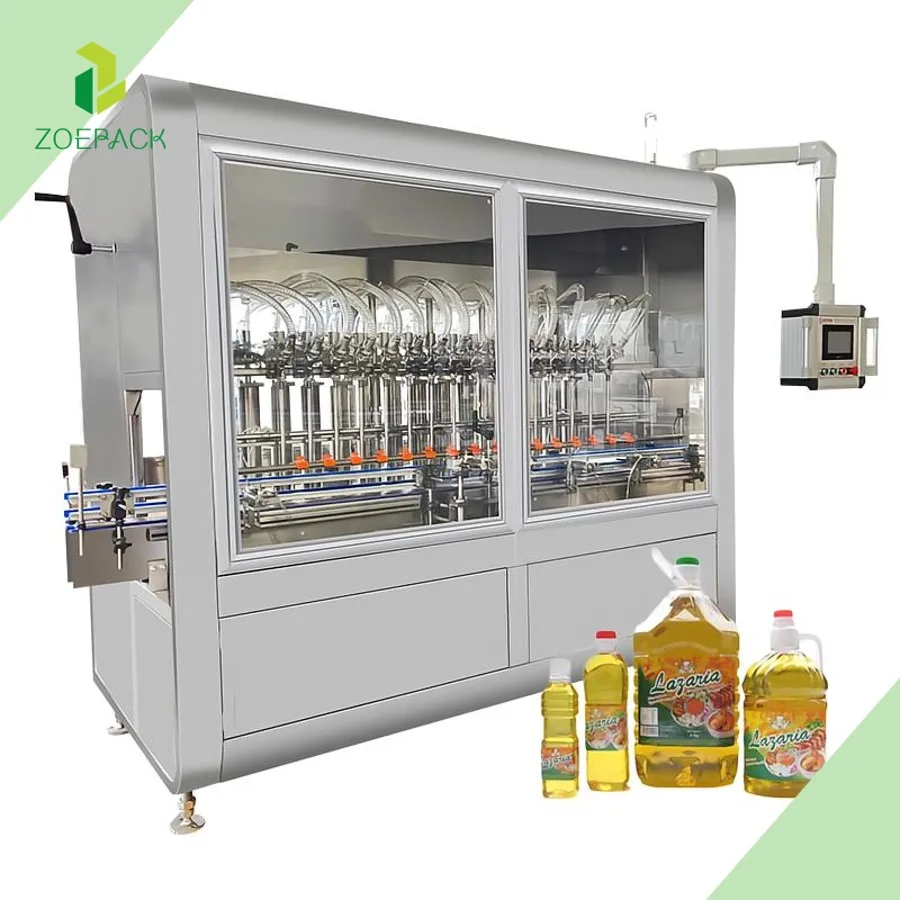 Fully Automatic Linear Type Engine Edible Lubricant Olive Oil Bottle Cooking Oil Filling Capping Labeling Machine