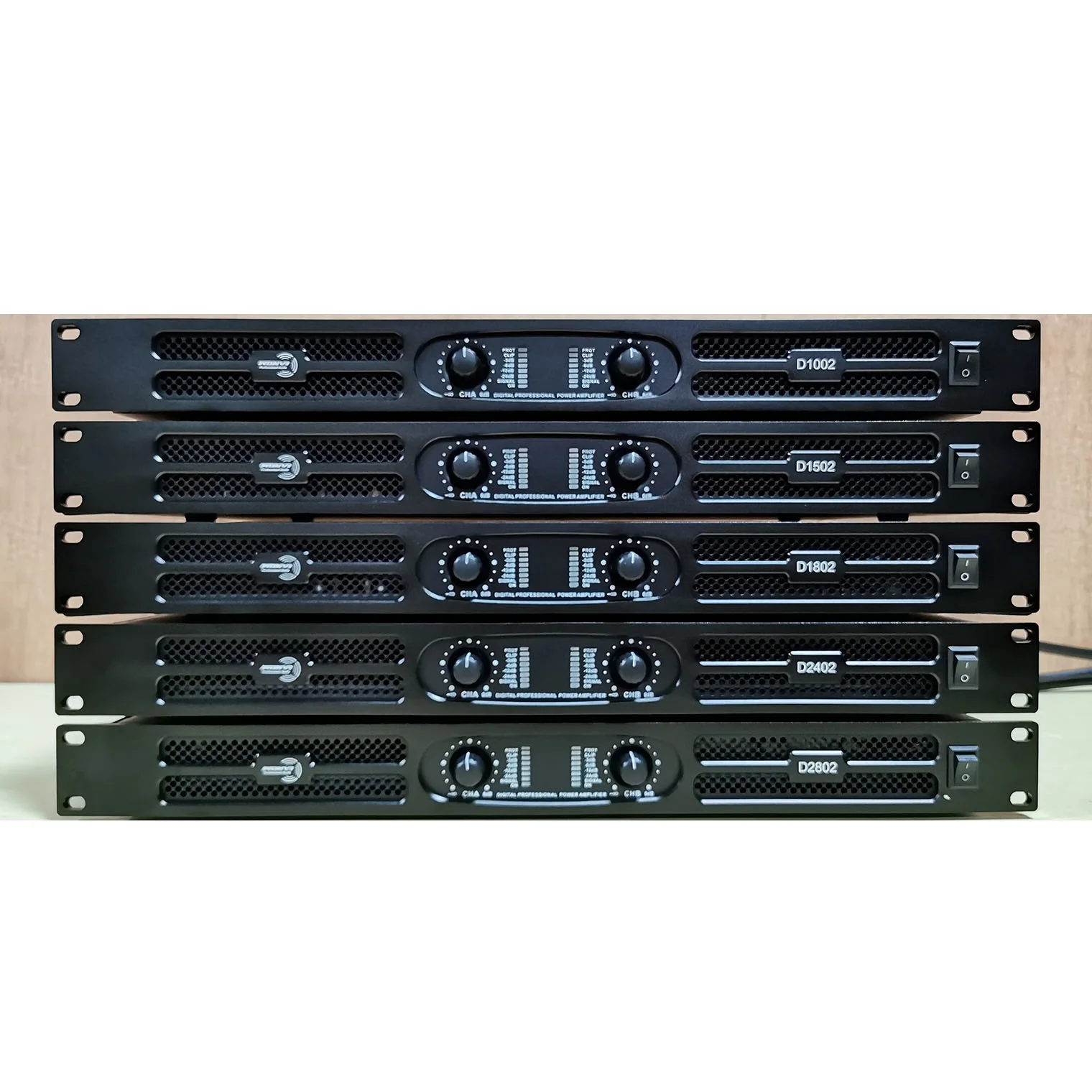 D2402 1U 2 Channel Digital Class d Power Amplifier with PFC3000 for Subwoofers