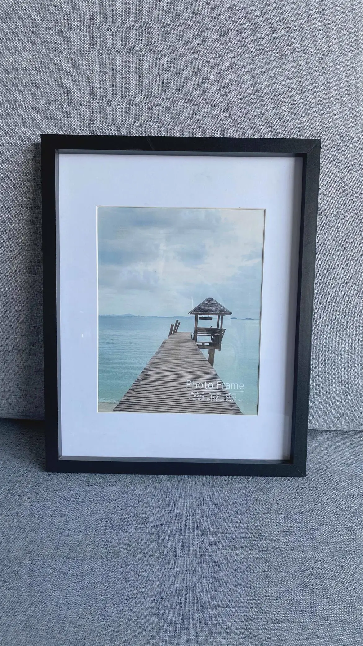 11x14 Aluminum Photo Frame With Ivory Mat For 8x10 Pictures Black