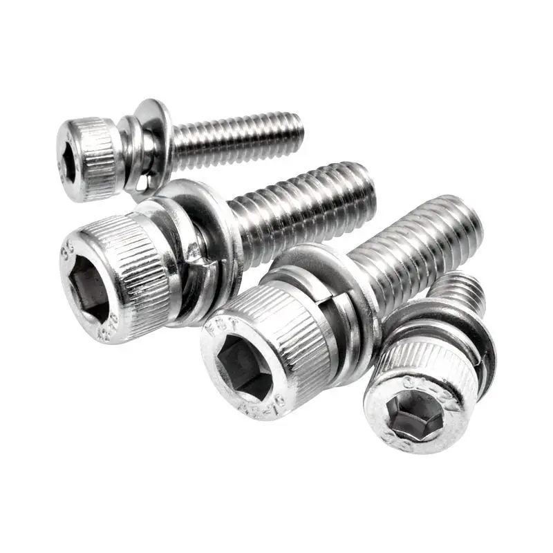 Stainless Steel Socket Head Triple Combination Sex Hex Socket Fasteners Stainless Steel Making Tools Screw Bolts