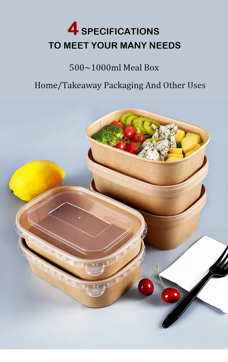 Hot Sale Brown Kraft Packaging Takeout to Go Food Paper Container ...