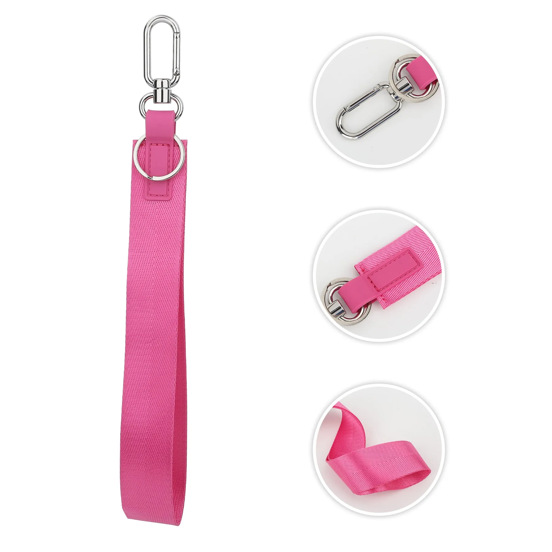 Logo Printed Wristlet Keychain With Key Holder