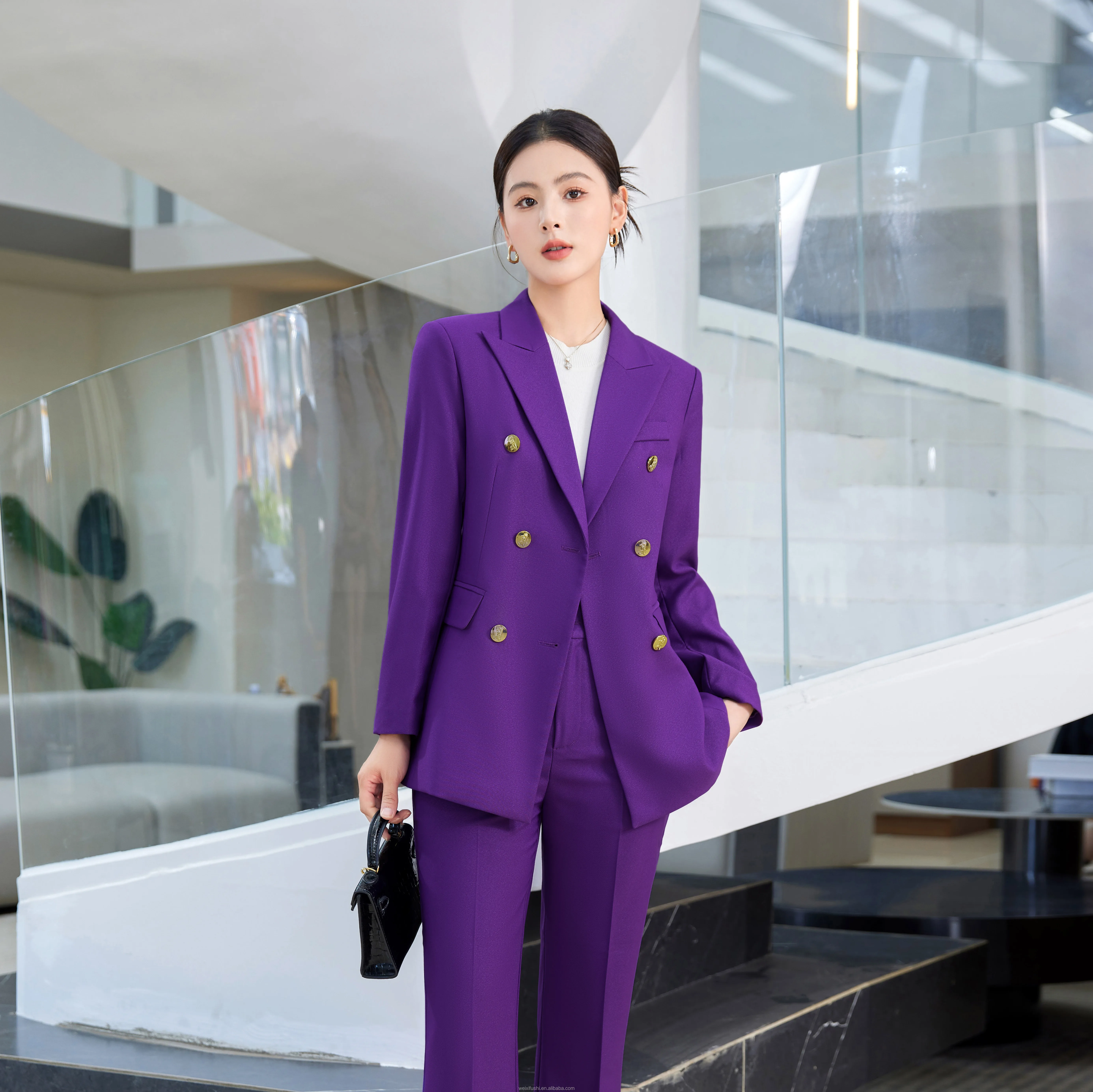 Women's Business Sales Formal Pants Set Office Women's Work Clothes Women's  Suit Jacket With Pants Two-piece Set