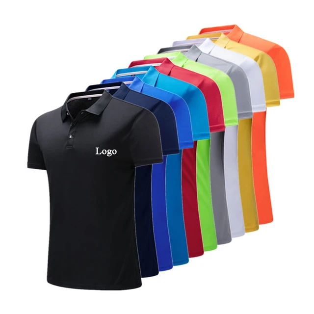 Custom logo breathable High quality solid color work wear outdoor running Sports School uniform cotton Mens polo shirts